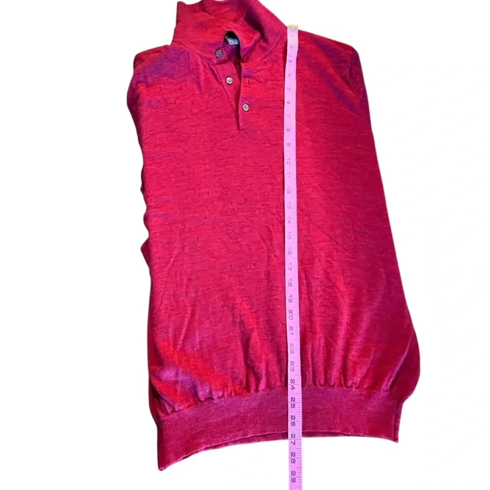 Neiman Marcus Extra Fine Merino Wool Sweater Red